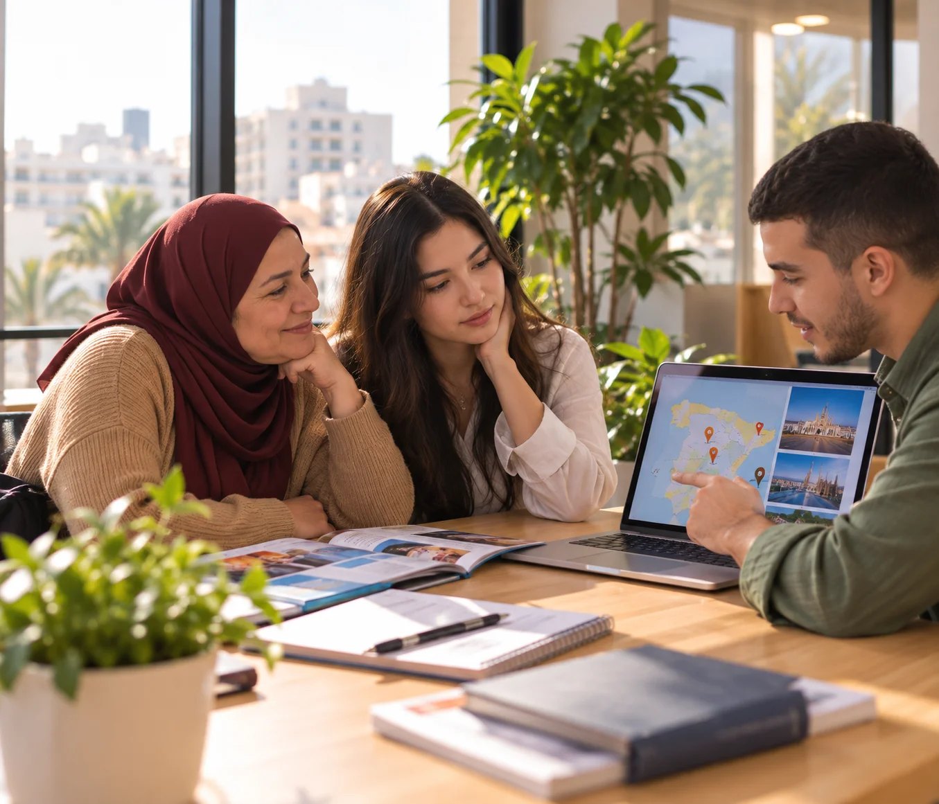 Conseiller Eureka Pearson avec une famille marocaine